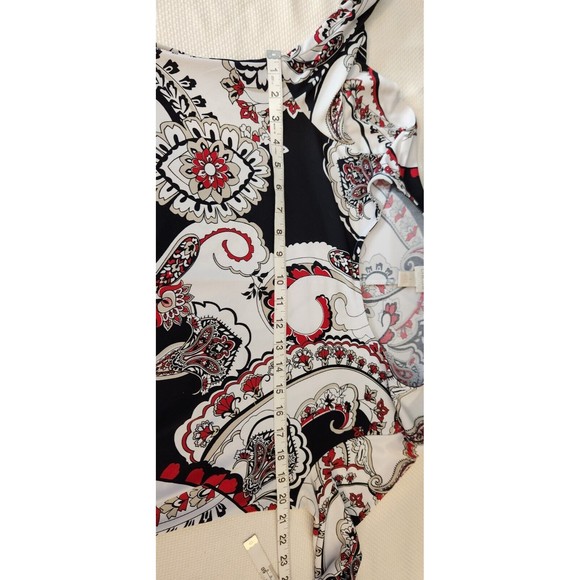 Chicos Womens Size 1‎ US 8 Shift Dress Stretch Paisley Knit Swing 3/4 Sleeves - Picture 5 of 11